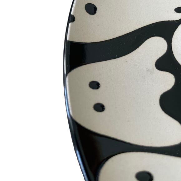 ELUM HOME Spooky Halloween Ghost Appetizer Plates Set of 4 Black & Cream NIB - Picture 10 of 13